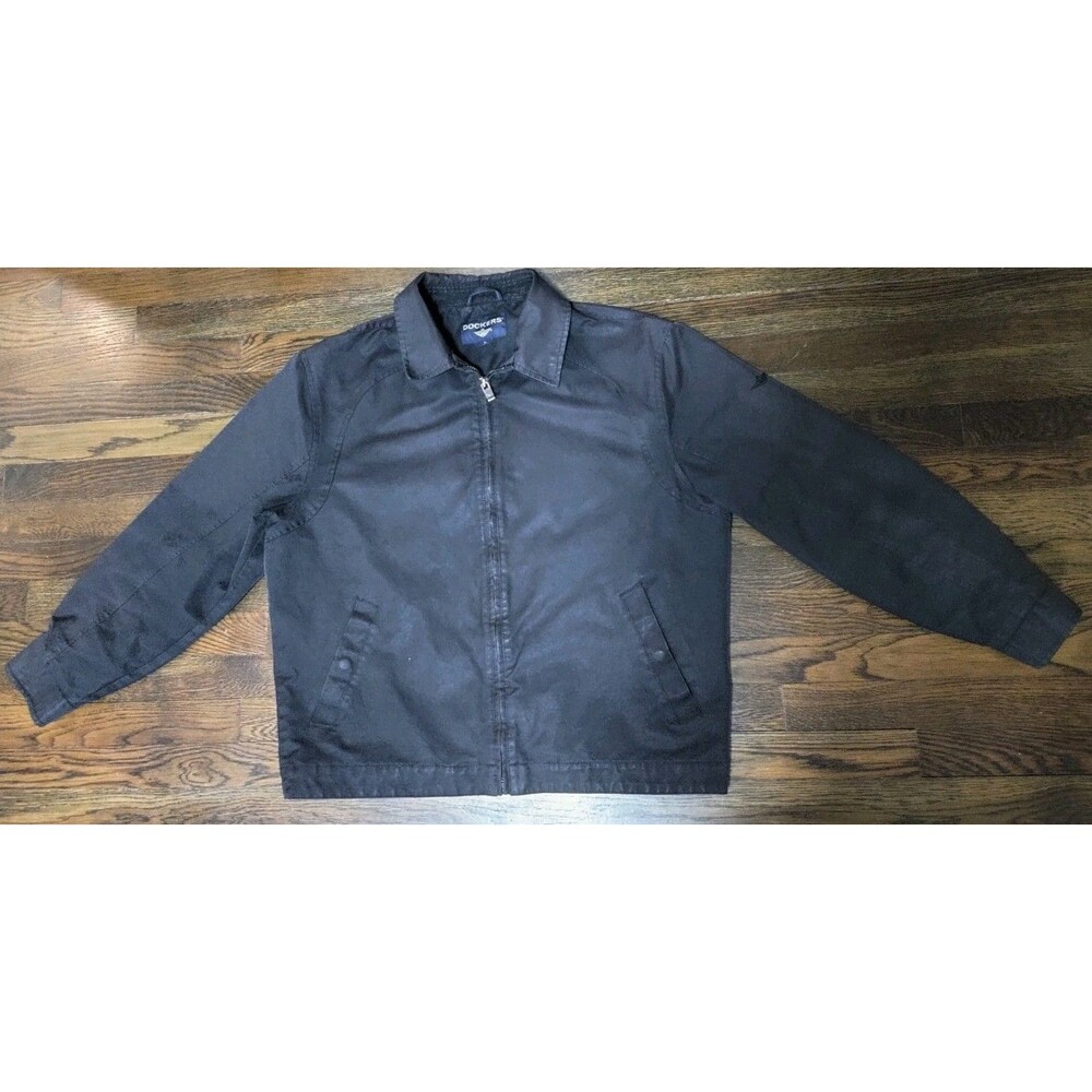 Dockers Men's Bomber Jacket Full Zip Lightweight Size L Black